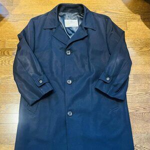 🧥 Aquascutum Men’s Navy Blue Long Coat 🧥